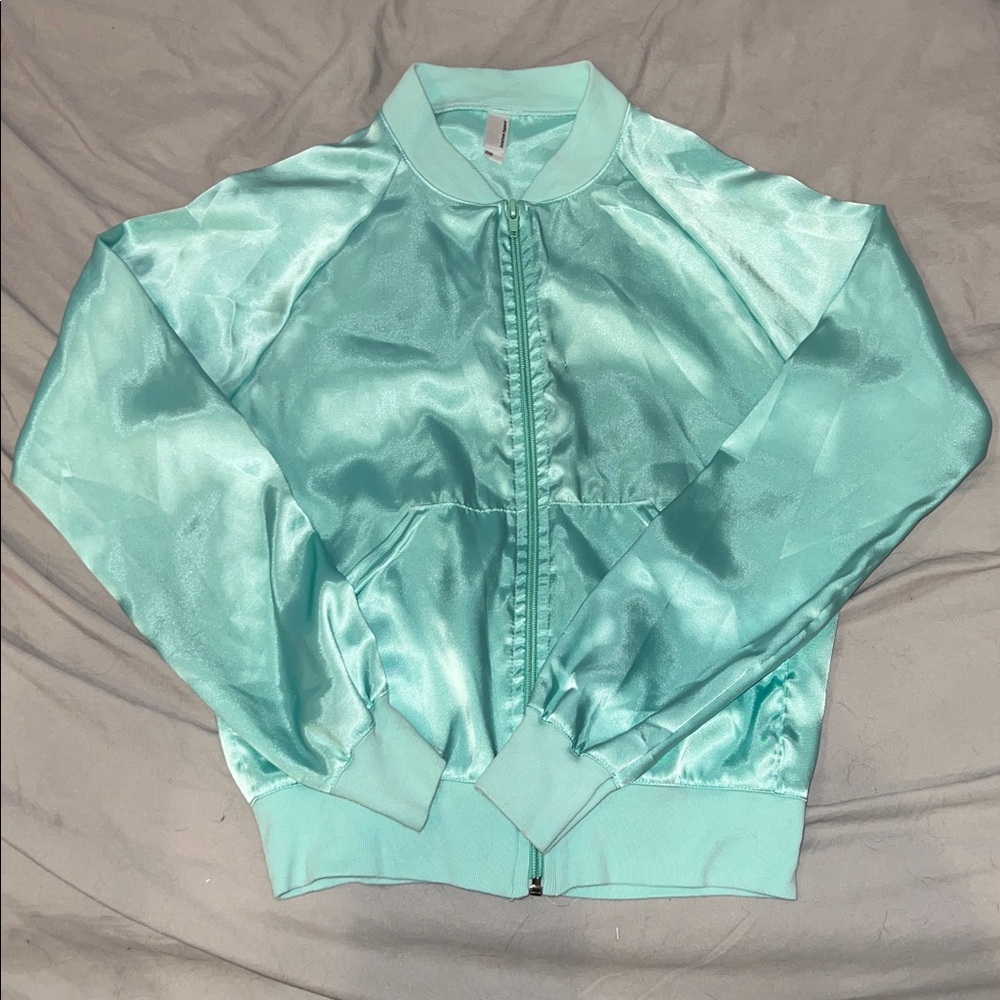 American apparel vintage y2k members only sateen zip up jacket